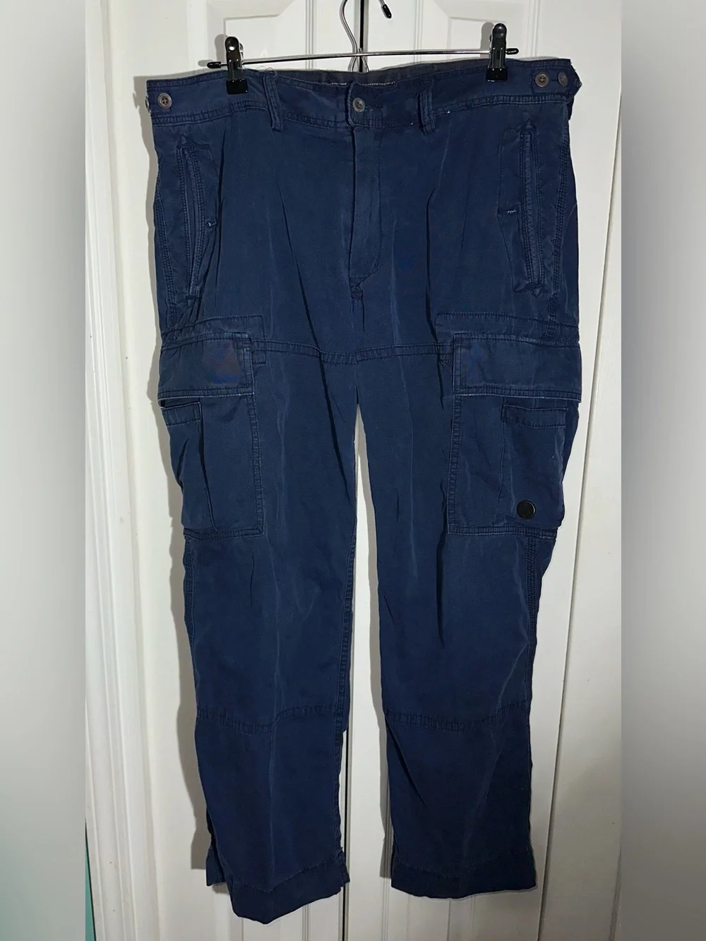 Vintage Polo Ralph Lauren Military Cargo Pants Cotton Blue Size 36x30  AA22